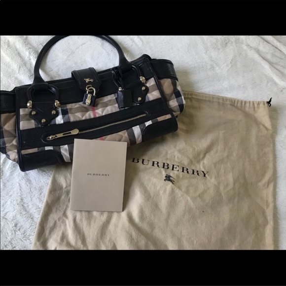 Burberry Handbags - SOLD! Burberry Large Manor Check bag.